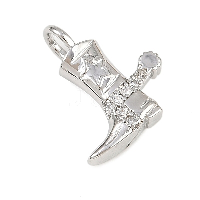 Brass Micro Pave Cubic Zirconia Pendants KK-I352-35P-1