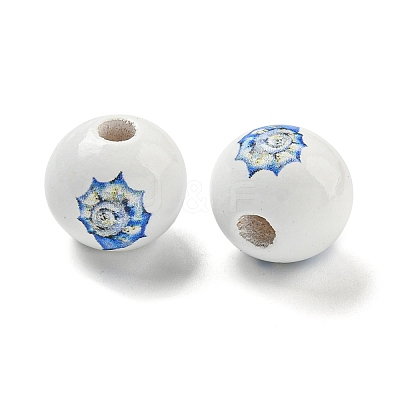 Natural Wood European Beads WOOD-S059-01I-1