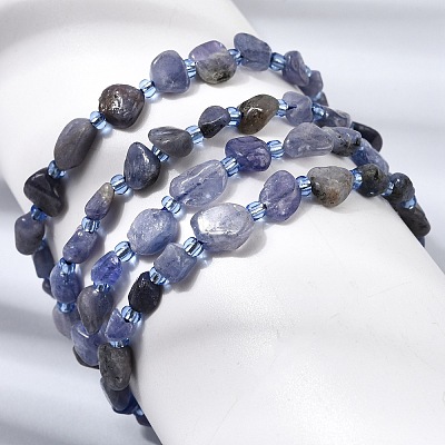 Natural Tanzanite Beaded Stretch Bracelets GG-CBA05D5-02A-11A-1