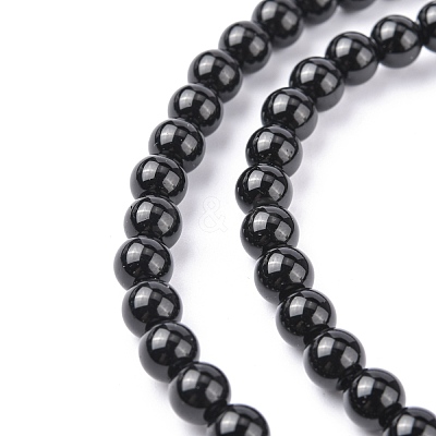 Synthetic Black Stone Beads Strands X-GSR6mmC044-1