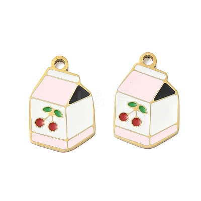 304 Stainless Steel Enamel Pendants STAS-G360-04G-08-1