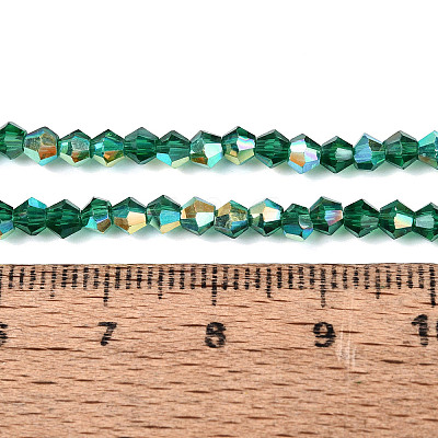 AB Color Plated Transparent Glass Beads Strands GLAA-G127-01-01F-1