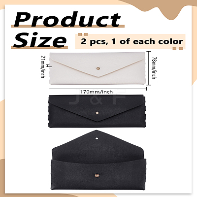 2Pcs 2 Colors PVC Leather Eyeglass Cases ABAG-LP0001-88-1