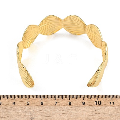 Brass Cuff Bangles for Women BJEW-C112-08G-1