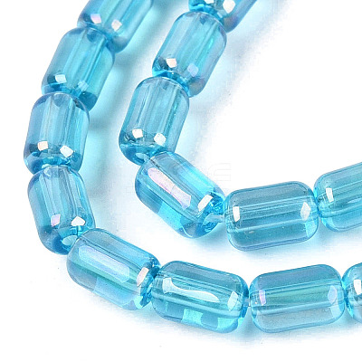 Electroplate Transparent Glass Beads Strands EGLA-Q132-03A-A06-1