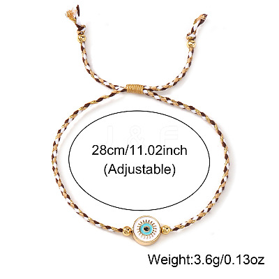 Brass Enamel White Evil Eye Link Braclets FV7122-5-1