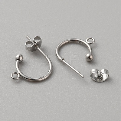 304 Stainless Steel Stud Earring Findings X1-STAS-TAC0017-02B-1