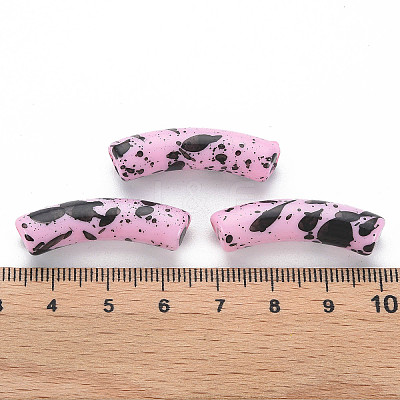 Opaque Spray Painted Acrylic Beads MACR-S372-002F-B03-1