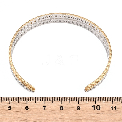 Two Tone 304 Stainless Steel Cuff Bangles for Women SA-H001-07GP-1