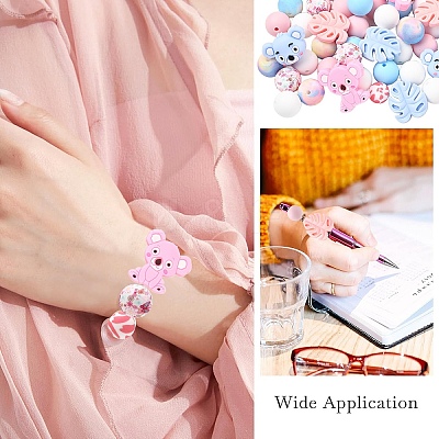 5 Styles Silicone Beads SIL-YW0002-49-1