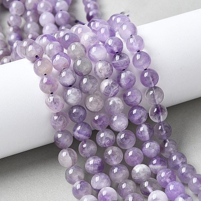 Natural Amethyst Beads Strands G-M445-8MM-01C-1