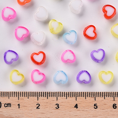 Transparent Heart Acrylic Beads TACR-S117-M-1