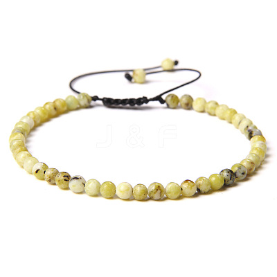 Adjustable Women's Yellow Turquoise(Jasper) Beaded Bracelet CN3407-22-1