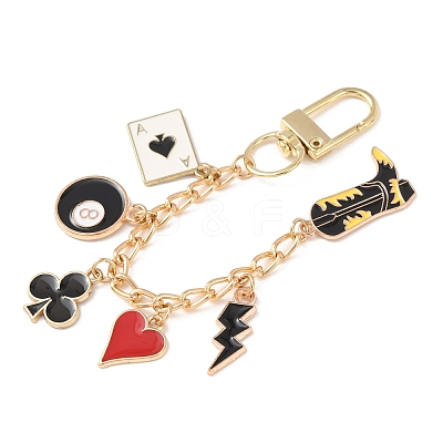2Pcs 2 Styles Alloy Enamel Pendant Decorations HJEW-BM0001-46B-1