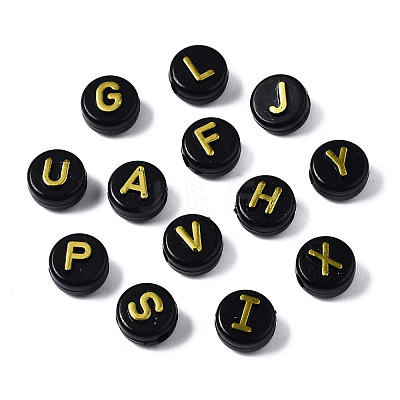 Opaque Black Acrylic Beads MACR-Q242-009A-1