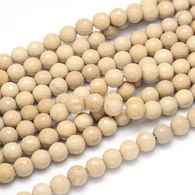 Natural Riverstone Round Bead Strands G-O094-10-6mm-1