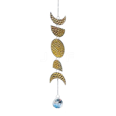 Moon Phase Theme Crystal Glass Sun Catcher Pendant PW-WG27FA6-01-1