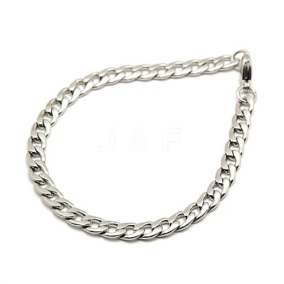 Tarnish Resistant 304 Stainless Steel Curb Chain/Twisted Chain Bracelets STAS-A028-B123P-1
