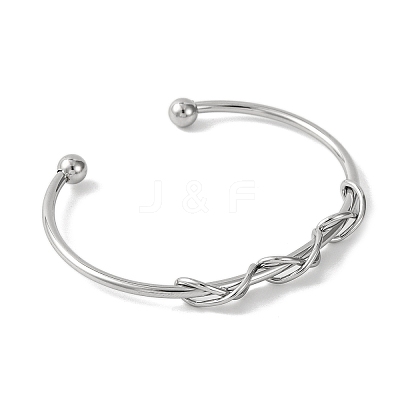 Infinity 304 Stainless Steel Cuff Bangles for Women BJEW-B104-26P-1