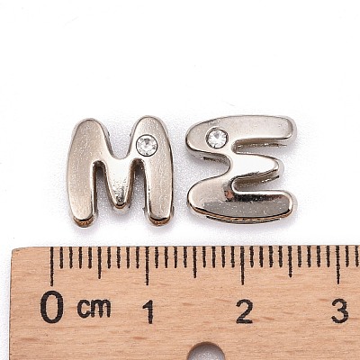 Letter Slider Beads for Watch Band Bracelet Making ALRI-O012-M-NR-1