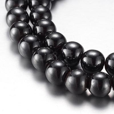 Magnetic Synthetic Hematite Bead Strands G-A165A-8mm-1