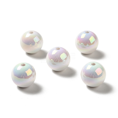 UV Plating Rainbow Iridescent Acrylic Beads PACR-D070-01F-1