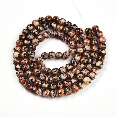 Baking Paint Glass Beads Strands DGLA-N003-8mm-B06-1
