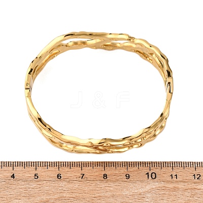 Textured 304 Stainless Steel Bangles BJEW-G749-10G-1