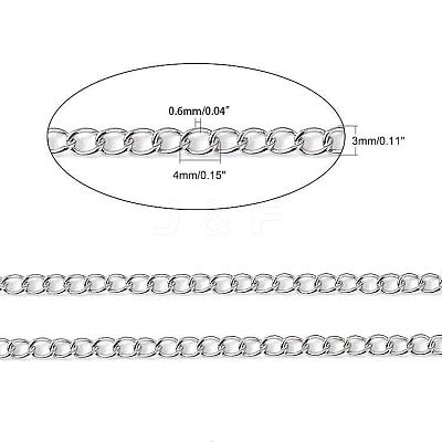 Tarnish Resistant 304 Stainless Steel Curb Chains CHS-F003-17P-C-1