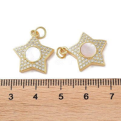 Brass Micro Pave Cubic Zirconia Pendants KK-B083-25A-G-1