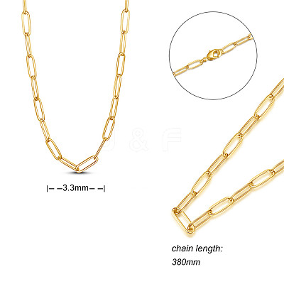 Brass Paperclip Chain Necklaces JN975A-1