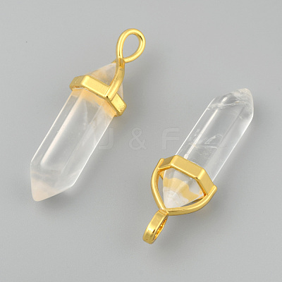 Natural Quartz Crystal Pointed Pendants X-G-G902-A12-1