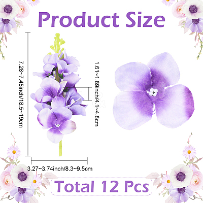 12Pcs Silk Fabric & Plastic Simulation Hyacinth AJEW-SC0031-57-1