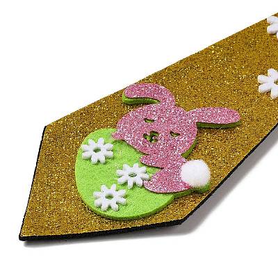 Easter Theme Rabbit Egg Glitter Felt Necktie AJEW-C030-01B-1