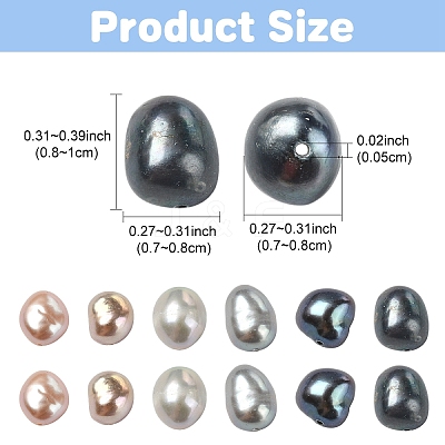 30Pcs 3 Colors Natural Cultured Freshwater Pearl Beads PEAR-YW001-02-1
