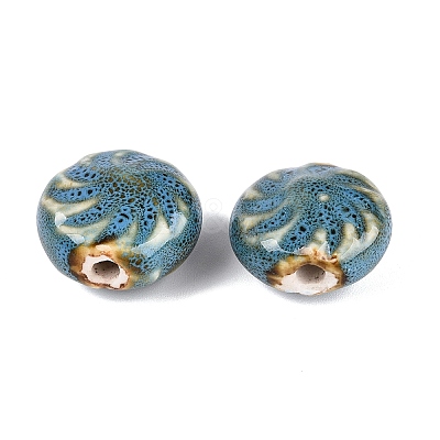 Windmill Spiral Pattern Vintage Handmade Porcelain Beads PORC-N013-19-07-1