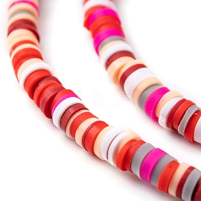 Handmade Polymer Clay Beads Strands CLAY-R089-4mm-T05C-1