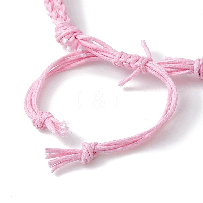 Adjustable Braided Waxed Cotton Macrame Pouch Bracelet Making BJEW-JB09698-05-1