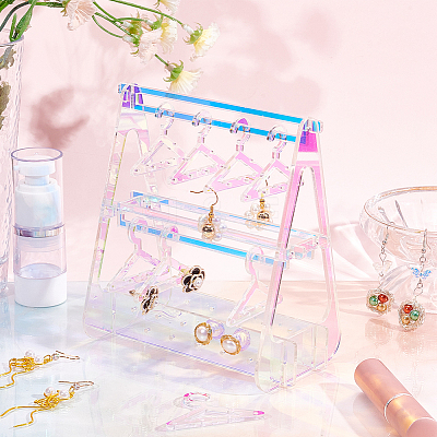 Transparent Acrylic Earring Display Stands EDIS-HY0001-02-1