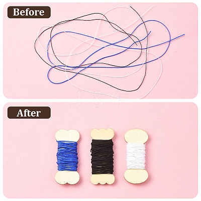 60Pcs 3 Styles Wood Thread Winding Boards DIY-SC0031-10B-1