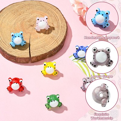 7Pcs 7 Colors Handmade Lampwork Beads LAMP-CJ0002-15-1