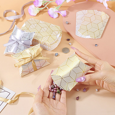 30 Sets 2 Colors Hot Stamping Pillow Cardboard Paper Printed Candy Boxes CON-TA0001-29-1