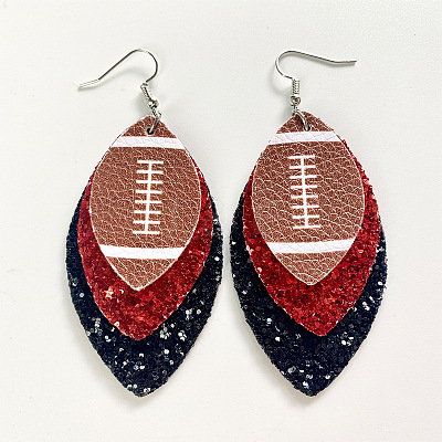 Synthetic Leather Dangle Earrings FS-WG9193E-01-1