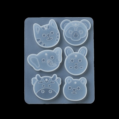 Rabbit/Dragon/Cat Pendant DIY Silhouette Silicone Mold X1-DIY-K073-09B-1