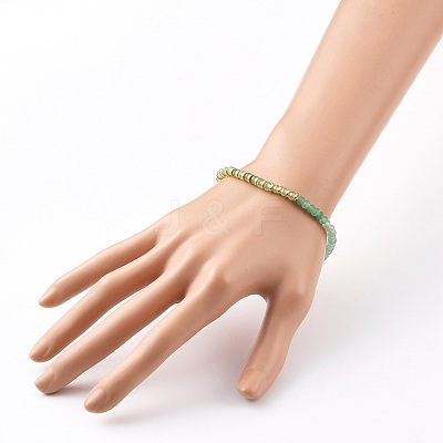 Dyed Rondelle Natural Malaysia Jade Beads Stretch Bracelets BJEW-JB05806-1