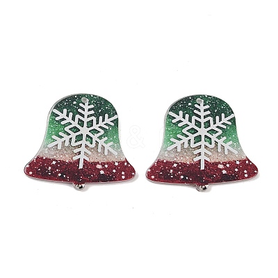 Christmas Themes Opaque Printed Acrylic Pendants OACR-B037-05-1