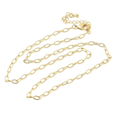 3MM Brass Cable Chain Necklaces for Women NJEW-F366-01B-1