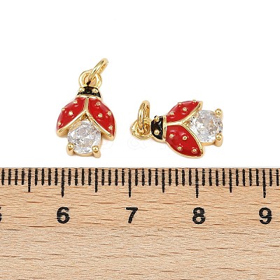 Brass Micro Pave Cubic Zirconia Pendants KK-C095-08B-G-1