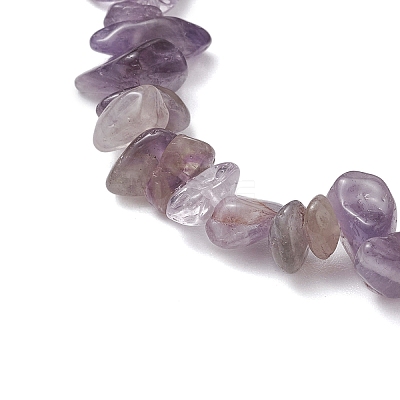 Natural Amethyst Chips Stretch Bracelets for Women Men BJEW-JB11341-08-1