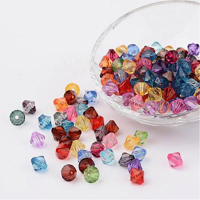 Faceted Bicone Transparent Acrylic Beads DBB18MM-1